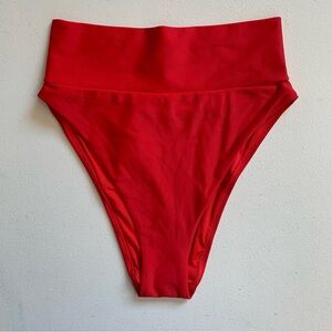 Aerie Red High Cut Cheeky Bikini Bottom Size XS Swimwear NWT